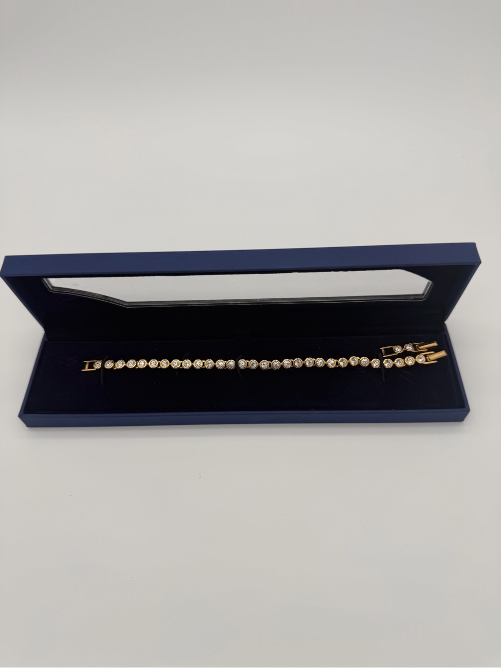 Swarovski Gold-Tone Crystal Line Bracelet